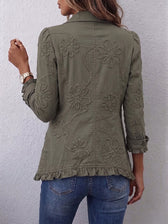 Kamberly™ | Boho-Chic Blumen Utility Rüschensaum Jacke