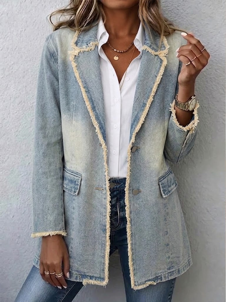 Dionne™ | Vintage-Style Übergrosser Blazer mit Rohkantenschnitt