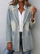 Dionne™ | Vintage-Style Übergrosser Blazer mit Rohkantenschnitt