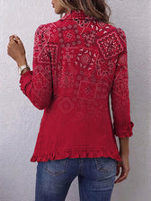 Criselle™ | Bohemian Paisley Ombré-Druck-Rüschensakko