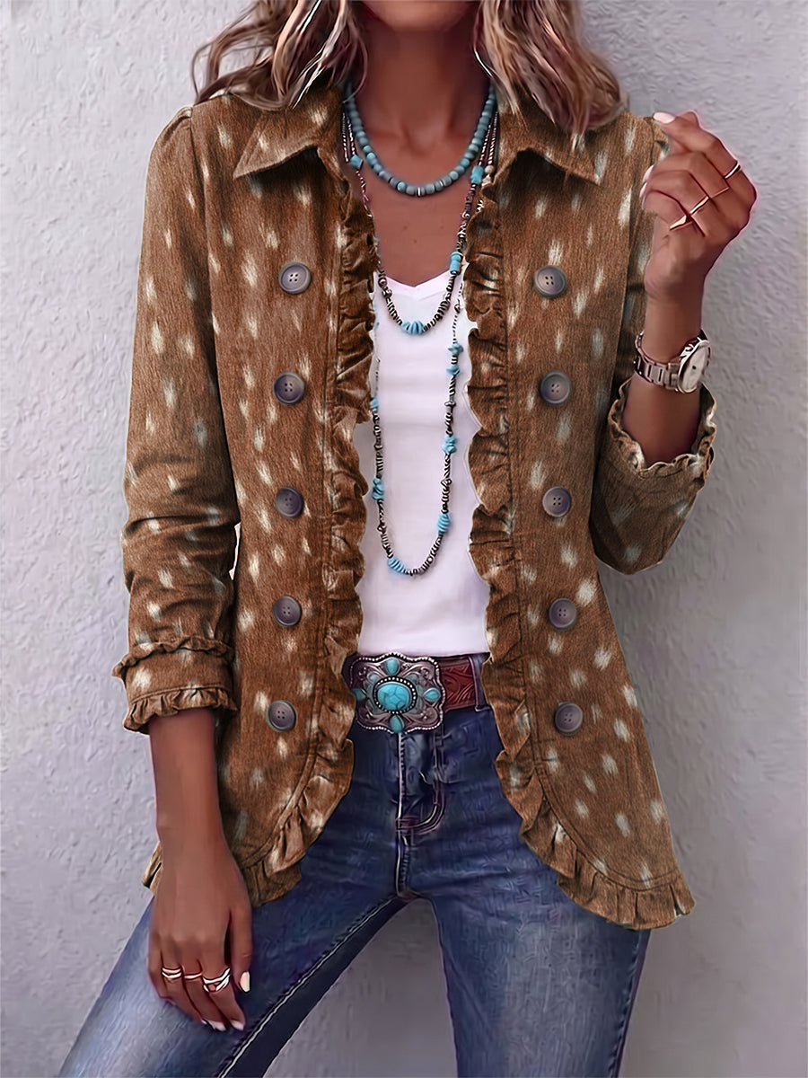 Nolinda™ | Bohemian Tierdruck Rüschjacke