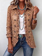 Vyclara™ | Vintage Bohemian Blumenmuster Rüschjacke
